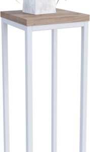 Nowoczesny Stojak Na Kwiaty 20x20x59 Loft Salon Biały+Dąb Artisan 963572