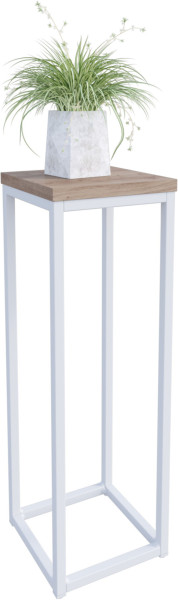 Nowoczesny Stojak Na Kwiaty 20x20x59 Loft Salon Biały+Dąb Artisan 963572