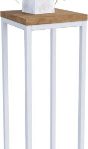 Nowoczesny Stojak Na Kwiaty 20x20x59 Loft Salon Biały+Dąb Lancelot 963567