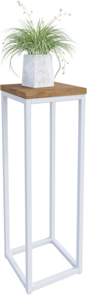 Nowoczesny Stojak Na Kwiaty 20x20x59 Loft Salon Biały+Dąb Lancelot 963567