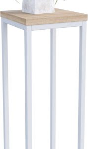 Nowoczesny Stojak Na Kwiaty 20x20x59 Loft Salon Biały+Dąb Sonoma 963571