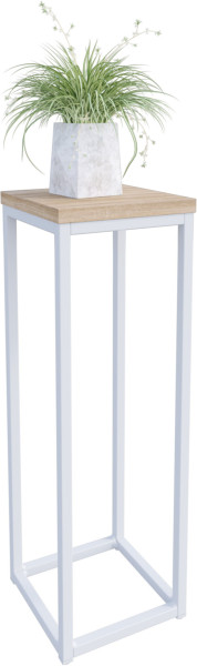 Nowoczesny Stojak Na Kwiaty 20x20x59 Loft Salon Biały+Dąb Sonoma 963571