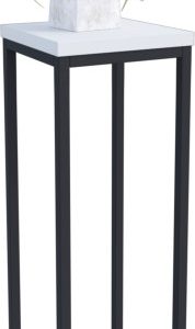 Nowoczesny Stojak Na Kwiaty 20x20x59 Loft Salon Czarny+Biały Mat 963532