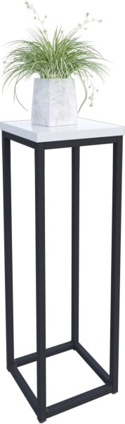 Nowoczesny Stojak Na Kwiaty 20x20x59 Loft Salon Czarny+Biały Połysk 963509