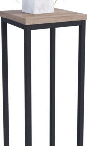 Nowoczesny Stojak Na Kwiaty 20x20x59 Loft Salon Czarny+Dąb Artisan 963574