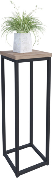 Nowoczesny Stojak Na Kwiaty 20x20x59 Loft Salon Czarny+Dąb Artisan 963574