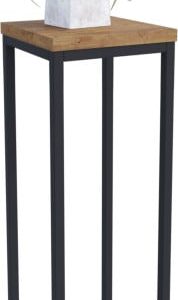 Nowoczesny Stojak Na Kwiaty 20x20x59 Loft Salon Czarny+Dąb Lancelot 963546