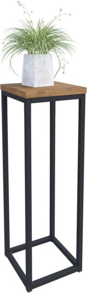 Nowoczesny Stojak Na Kwiaty 20x20x59 Loft Salon Czarny+Dąb Lancelot 963546