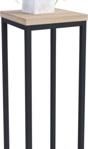 Nowoczesny Stojak Na Kwiaty 20x20x59 Loft Salon Czarny+Dąb Sonoma 963585