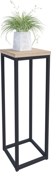 Nowoczesny Stojak Na Kwiaty 20x20x59 Loft Salon Czarny+Dąb Sonoma 963585