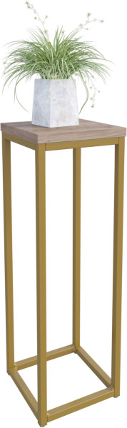 Nowoczesny Stojak Na Kwiaty 20x20x59 Loft Salon Złoty+Dąb Artisan 963547