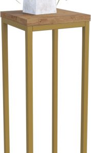 Nowoczesny Stojak Na Kwiaty 20x20x59 Loft Salon Złoty+Dąb Lancelot 963520