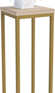 Nowoczesny Stojak Na Kwiaty 20x20x59 Loft Salon Złoty+Dąb Sonoma 963570
