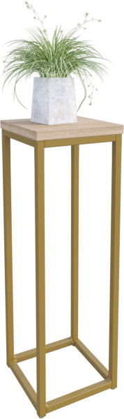 Nowoczesny Stojak Na Kwiaty 20x20x59 Loft Salon Złoty+Dąb Sonoma 963570