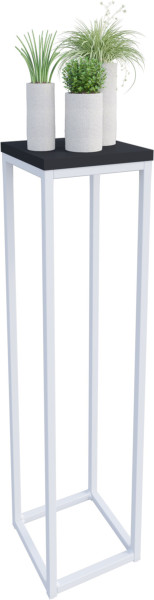 Nowoczesny Stojak Na Kwiaty 20x20x80 Loft Salon Biały+Czarny MiniPearl 963521