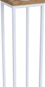Nowoczesny Stojak Na Kwiaty 20x20x80 Loft Salon Biały+Dąb Lancelot 963581 Nowoczesny Stojak Na Kwiaty 20x20x80 Loft Salon Biały+Dąb Lancelot 963581