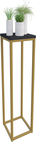 Nowoczesny Stojak Na Kwiaty 20x20x80 Loft Salon Złoty+Czarny MiniPearl 963515