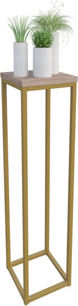 Nowoczesny Stojak Na Kwiaty 20x20x80 Loft Salon Złoty+Dąb Artisan 963508