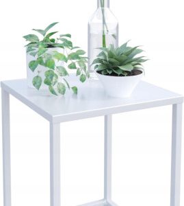 Nowoczesny Stojak Na Kwiaty 30x30x37 Loft Salon Biały 926441