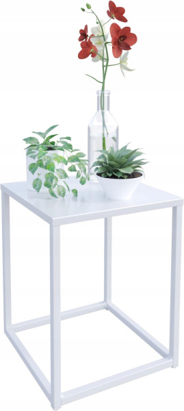 Nowoczesny Stojak Na Kwiaty 30x30x37 Loft Salon Biały 926441