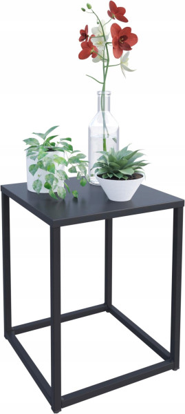 Nowoczesny Stojak Na Kwiaty 30x30x37 Loft Salon Czarny 926447