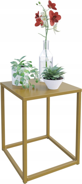 Nowoczesny Stojak Na Kwiaty 30x30x37 Loft Salon Złoty 926495