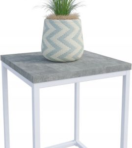 Nowoczesny Stojak Na Kwiaty 30x30x39 Loft Salon Biały+Beton Jasny 934299