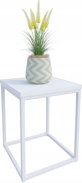 Nowoczesny Stojak Na Kwiaty 30x30x39 Loft Salon Biały+Biały Mat 934274