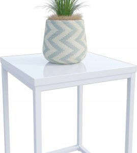Nowoczesny Stojak Na Kwiaty 30x30x39 Loft Salon Biały+Biały Połysk 934278