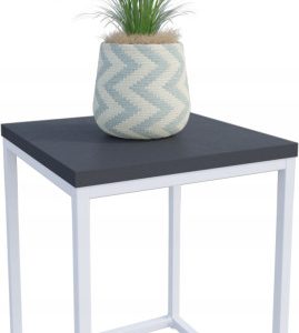 Nowoczesny Stojak Na Kwiaty 30x30x39 Loft Salon Biały+Czarny MiniPearl 934284