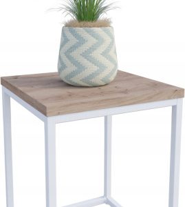Nowoczesny Stojak Na Kwiaty 30x30x39 Loft Salon Biały+Dąb Artisan 934269