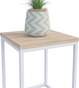 Nowoczesny Stojak Na Kwiaty 30x30x39 Loft Salon Biały+Dąb Sonoma 934292