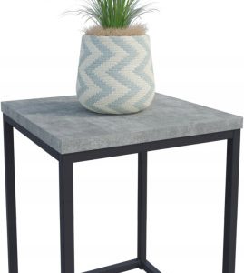 Nowoczesny Stojak Na Kwiaty 30x30x39 Loft Salon Czarny+Beton Jasny 934272