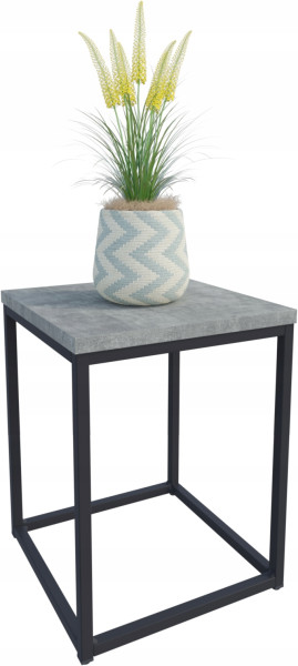 Nowoczesny Stojak Na Kwiaty 30x30x39 Loft Salon Czarny+Beton Jasny 934272