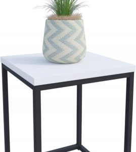 Nowoczesny Stojak Na Kwiaty 30x30x39 Loft Salon Czarny+Biały Mat 934282