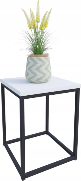 Nowoczesny Stojak Na Kwiaty 30x30x39 Loft Salon Czarny+Biały Mat 934282