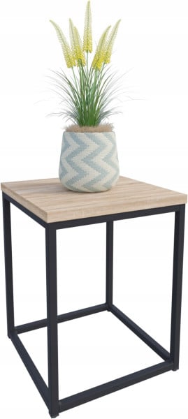 Nowoczesny Stojak Na Kwiaty 30x30x39 Loft Salon Czarny+Dąb Sonoma 934304