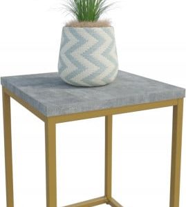 Nowoczesny Stojak Na Kwiaty 30x30x39 Loft Salon Złoty+Beton Jasny 934281 Nowoczesny Stojak Na Kwiaty 30x30x39 Loft Salon Złoty+Beton Jasny 934281