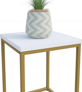 Nowoczesny Stojak Na Kwiaty 30x30x39 Loft Salon Złoty+Biały Mat 934307 Nowoczesny Stojak Na Kwiaty 30x30x39 Loft Salon Złoty+Biały Mat 934307