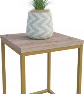 Nowoczesny Stojak Na Kwiaty 30x30x39 Loft Salon Złoty+Dąb Artisan 934276 Nowoczesny Stojak Na Kwiaty 30x30x39 Loft Salon Złoty+Dąb Artisan 934276