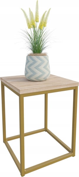 Nowoczesny Stojak Na Kwiaty 30x30x39 Loft Salon Złoty+Dąb Sonoma 934312