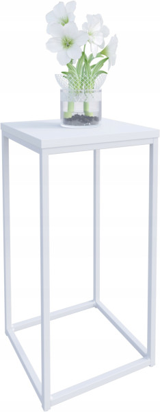 Nowoczesny Stojak Na Kwiaty 30x30x59 Loft Salon Biały+Biały Mat 934294
