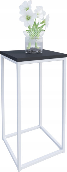 Nowoczesny Stojak Na Kwiaty 30x30x59 Loft Salon Biały+Czarny MiniPearl 934309
