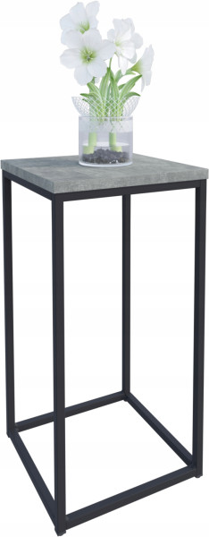 Nowoczesny Stojak Na Kwiaty 30x30x59 Loft Salon Czarny+Beton Jasny 934317