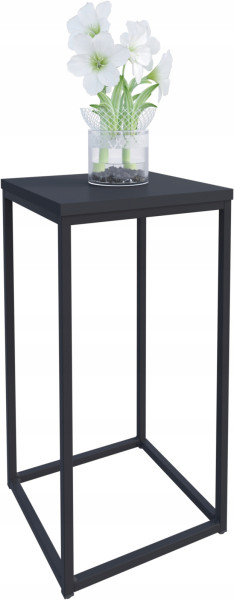Nowoczesny Stojak Na Kwiaty 30x30x59 Loft Salon Czarny+Czarny MiniPearl 934283