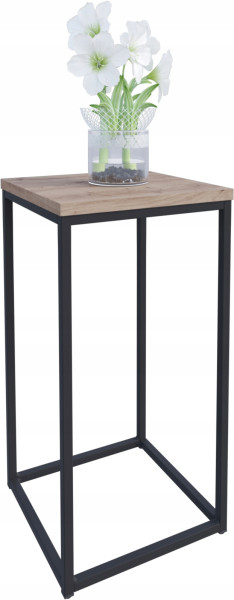 Nowoczesny Stojak Na Kwiaty 30x30x59 Loft Salon Czarny+Dąb Artisan 934319