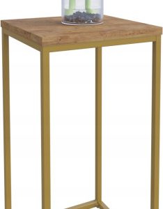 Nowoczesny Stojak Na Kwiaty 30x30x59 Loft Salon Złoty+Dąb Lancelot 934286 Nowoczesny Stojak Na Kwiaty 30x30x59 Loft Salon Złoty+Dąb Lancelot 934286