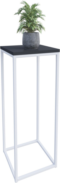 Nowoczesny Stojak Na Kwiaty 30x30x80 Loft Salon Biały+Czarny MiniPearl 963558