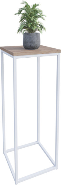 Nowoczesny Stojak Na Kwiaty 30x30x80 Loft Salon Biały+Dąb Artisan 963517