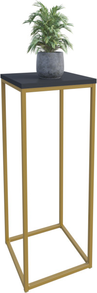 Nowoczesny Stojak Na Kwiaty 30x30x80 Loft Salon Złoty+Czarny MiniPearl 963580